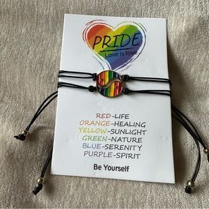 Set Of 2 Pull String Bracelets PRIDE Rainbow Brand New